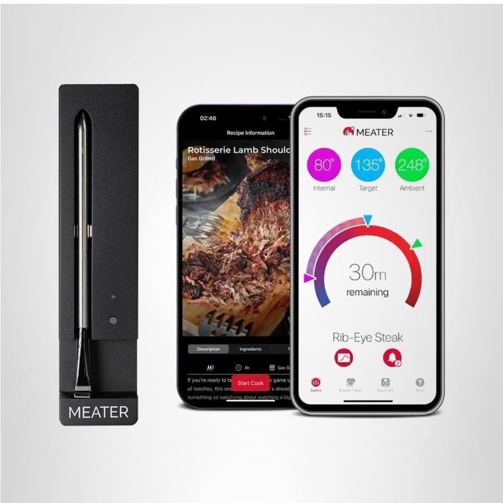 Wireless Smart Meat Thermometer - Black